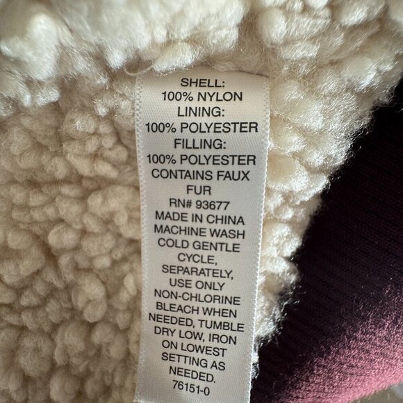 NWT a.n.a. Women's Wine Front Zipper Winter Faux Fur Lining Coat Size Large - Picture 4 of 8